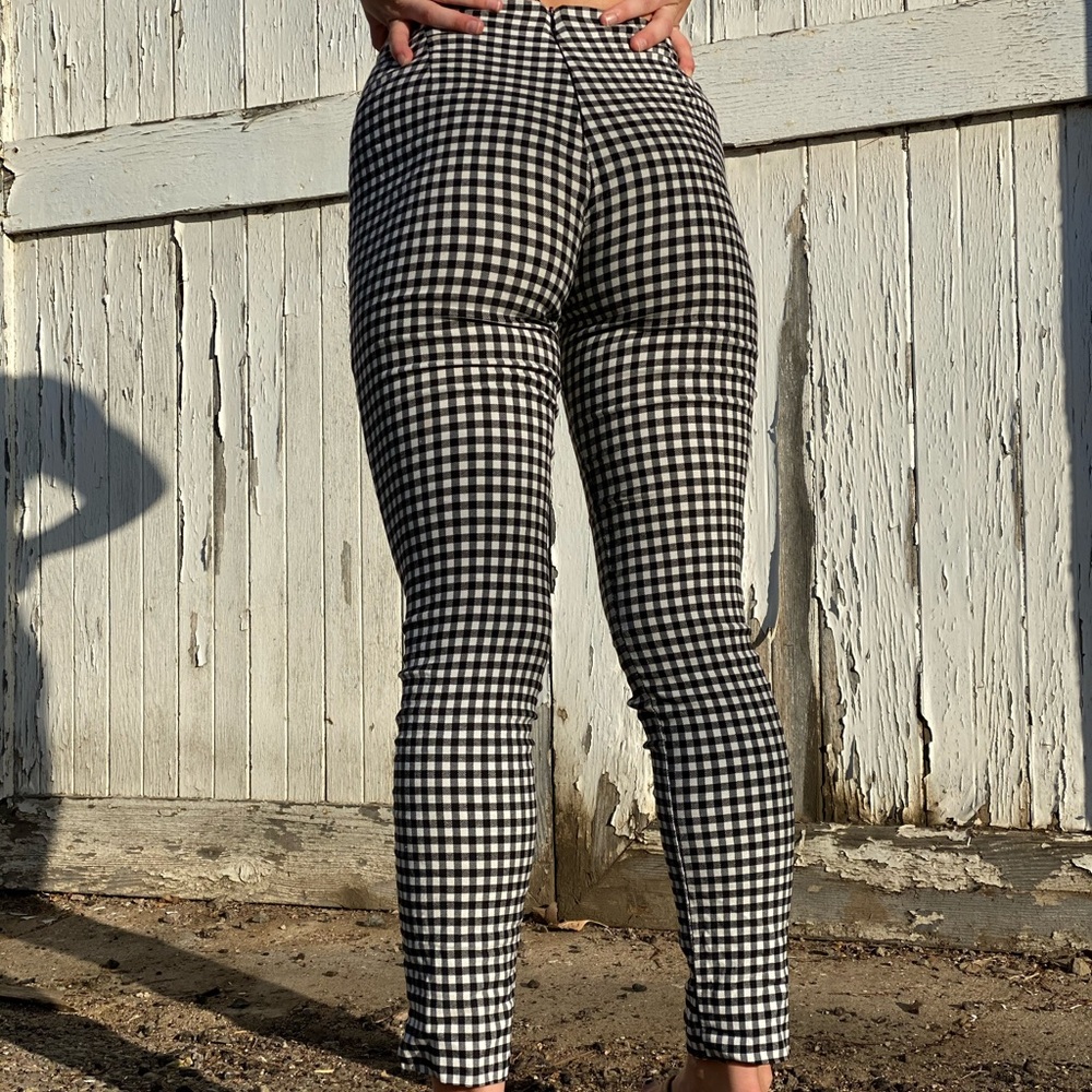 checkered pants size 4
